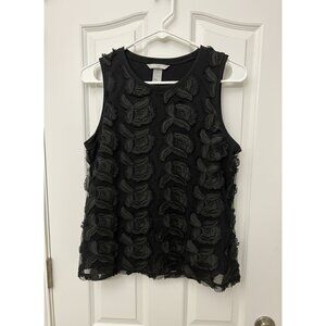 H&M Black Floral Lace Sleeveless Top